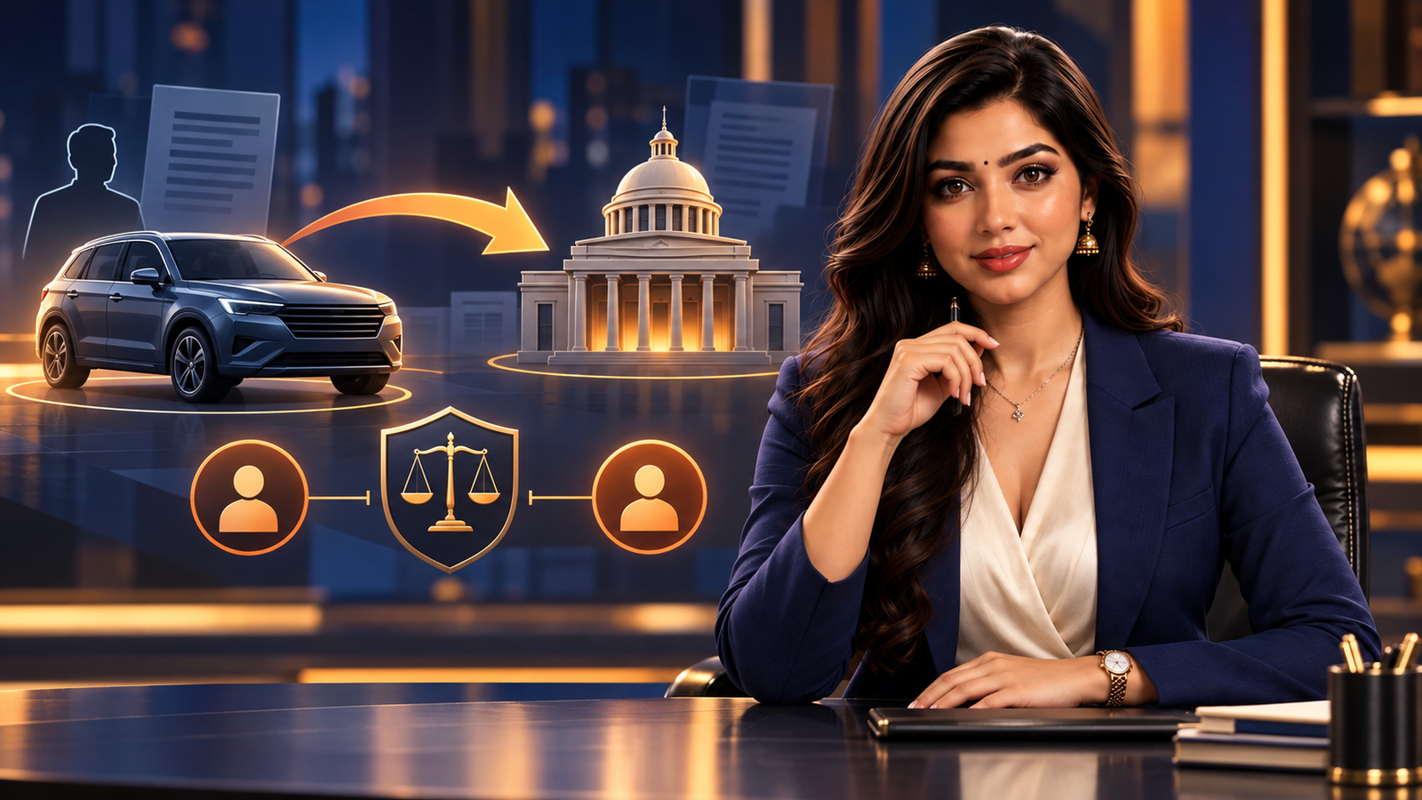 Divya presenting an editorial illustration related to 2026 INSC 279